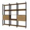 Estante para Livros Barcelos 2 Portas 11 Prateleiras Mel/Preto - Pnr Móveis