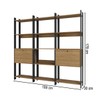 Estante para Livros Barcelos 2 Portas 11 Prateleiras Mel/Preto - Pnr Móveis