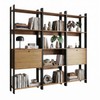 Estante para Livros Barcelos 2 Portas 11 Prateleiras Mel/Preto - Pnr Móveis