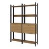 Estante para Livros Barcelos 2 Portas 6 Prateleiras Mel/Preto - Pnr Móveis