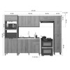 Cozinha Completa Dinamarca 12 Portas 2 Gavetas 6123.150 Castani - Indékes