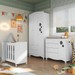 Quarto de Bebê Completo Aquarela 4 em 1 com Colchão Branco - Pnr Móveis