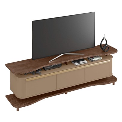 Rack para TV Até 75 Polegadas Guarapari 3 Portas Carvalho/Fendi - Móveis Bechara