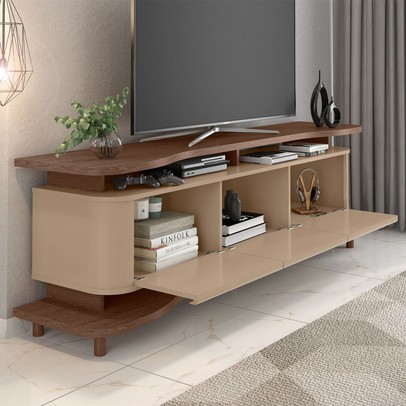 Rack para TV Até 75 Polegadas Guarapari 3 Portas Carvalho/Fendi - Móveis Bechara