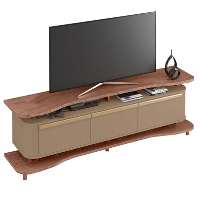 Rack para TV Até 75 Polegadas Guarapari 3 Portas Freijó/Fendi - Móveis Bechara