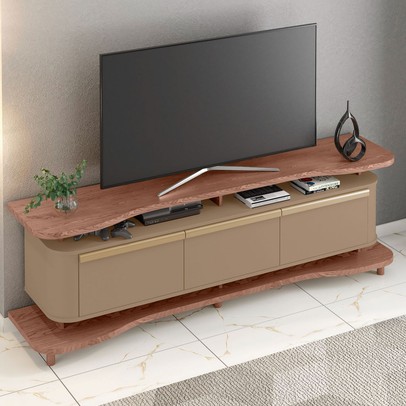 Rack para TV Até 75 Polegadas Guarapari 3 Portas Freijó/Fendi - Móveis Bechara