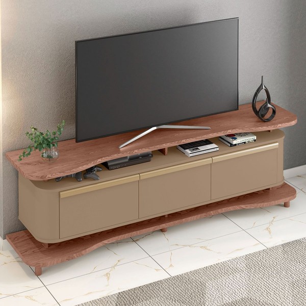 Rack para TV Até 75 Polegadas Guarapari 3 Portas Freijó/Fendi - Móveis Bechara