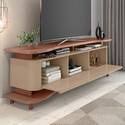 Rack para TV Até 75 Polegadas Guarapari 3 Portas Freijó/Fendi - Móveis Bechara