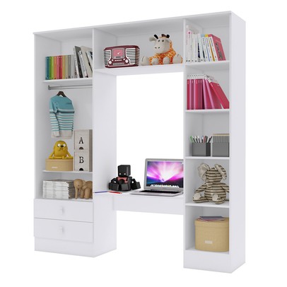 Guarda-Roupa Infantil Baby 5 Portas 2 Gavetas Branco - Percasa