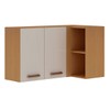 Armário Aéreo Cozinha de Canto 2 Portas 100% Mdf 1023 Freijó/Off White - Genialflex