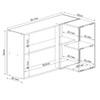 Armário Aéreo Cozinha de Canto 2 Portas 100% Mdf 1023 Freijó/Off White - Genialflex