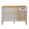 Balcão de Cozinha 3 Portas 1 Gaveta 100% Mdf Cb0085 Freijó/Off White Laca Brilho - Genialflex