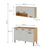 Cozinha Compacta 6 Portas 1 Gaveta 100% Mdf Cb0086 Freijó/Off White Laca Brilho - Genialflex