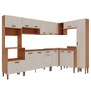 Cozinha Completa 15 Portas 1 Gaveta 100% Mdf Cm0070 Freijó/Off White - Genialflex