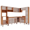 Cozinha Completa 15 Portas 1 Gaveta 100% Mdf Cm0070 Freijó/Off White - Genialflex