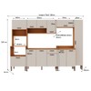 Cozinha Completa 12 Portas 1 Gaveta 100% Mdf Cm0071 Freijó/Off White - Genialflex