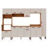 Cozinha Completa 12 Portas 1 Gaveta 100% Mdf Cm0071 Freijó/Off White - Genialflex