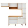 Cozinha Compacta 8 Portas 1 Gaveta 100% Mdf Cm0091 Freijó/White Laca Brilho - Genialflex