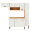 Cozinha Compacta 8 Portas 1 Gaveta 100% Mdf Cm0091 Freijó/White Laca Brilho - Genialflex