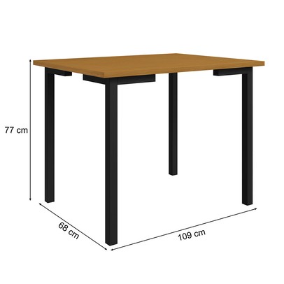 Mesa de Madeira Compact 109 Cm Preto/Nature - Art Panta
