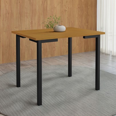 Mesa de Madeira Compact 109 Cm Preto/Nature - Art Panta