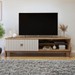 Rack para TV Até 55 Polegadas Frisado Dusk 2 Portas Cinamomo/Off White - Pnr Móveis