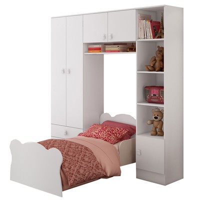 Quarto Infantil Completo Baby 5 Portas 2 Gavetas Branco - Percasa