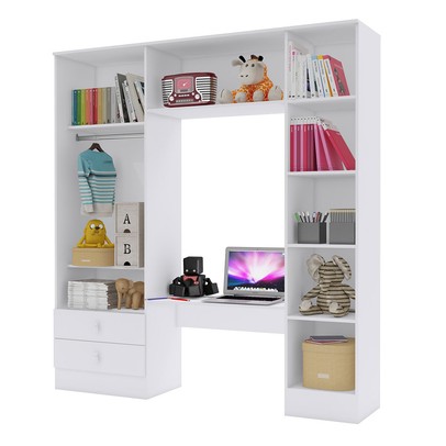 Quarto Infantil Completo Baby 5 Portas 2 Gavetas Branco - Percasa