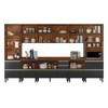 Cozinha Completa Proença 12 Portas 10 Gavetas Ripado 100% Mdf com Vidro D3702rp Nogueira/Carbono Prime Tx - Demobile