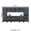 Cozinha Completa Proença 12 Portas 10 Gavetas Ripado 100% Mdf com Vidro D3702rp Nogueira/Carbono Prime Tx - Demobile