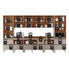 Cozinha Completa Proença 12 Portas 10 Gavetas Ripado 100% Mdf com Vidro D3702rp Nogueira/Nude Prime Tx - Demobile