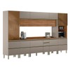 Cozinha Completa Proença 12 Portas 10 Gavetas 100% Mdf com Vidro Dp3702mf Nogueira/Nude Prime Tx - Demobile