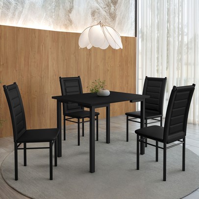 Mesa de Jantar 4 Lugares Tokio Preto - Art Panta