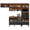 Cozinha Completa Proença 6 Portas 5 Gavetas 100% Mdf Dp2704mf Nogueira/Carbono - Demobile