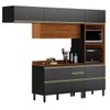 Cozinha Completa Proença 6 Portas 5 Gavetas 100% Mdf Dp2704mf Nogueira/Carbono - Demobile