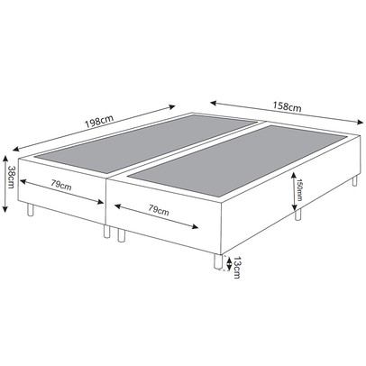 Base de Cama Box Queen Lunare Bordado Azul - Vian