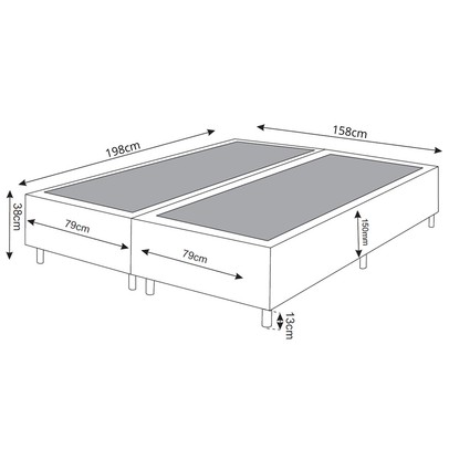 Base de Cama Box Queen Lunare Bordado Rose - Vian