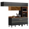 Cozinha Completa Proença 6 Portas 5 Gavetas 100% Mdf com Vidro Dp2704rf Nogueira/Carbono - Demóbile