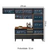 Cozinha Completa Proença 6 Portas 5 Gavetas 100% Mdf com Vidro Dp2704rf Nogueira/Carbono - Demóbile