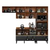 Cozinha Completa Proença 6 Portas 5 Gavetas 100% Mdf com Vidro Dp2704rf Nogueira/Carbono - Demóbile