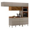 Cozinha Completa Proença 6 Portas 5 Gavetas 100% Mdf com Vidro Dp2704rf Nogueira/Nude - Demóbile
