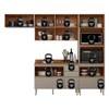 Cozinha Completa Proença 6 Portas 5 Gavetas 100% Mdf com Vidro Dp2704rf Nogueira/Nude - Demóbile