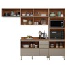 Cozinha Completa Proença 6 Portas 5 Gavetas 100% Mdf com Vidro Dp2704rf Nogueira/Nude - Demóbile