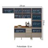 Cozinha Completa Proença 6 Portas 5 Gavetas 100% Mdf com Vidro Dp2704rf Nogueira/Nude - Demóbile