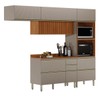 Cozinha Completa Proença 6 Portas 5 Gavetas Ripado 100% Mdf Dp2704rp Nogueira/Nude - Demobile
