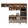 Cozinha Completa Proença 6 Portas 5 Gavetas Ripado 100% Mdf Dp2704rp Nogueira/Nude - Demobile