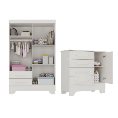 Quarto Infantil Completo Soninho 5 Portas 6 Gavetas Branco - Panorama Móveis