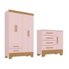 Quarto Infantil Completo Soninho 5 Portas 6 Gavetas Rosa/Cinamomo - Panorama Móveis