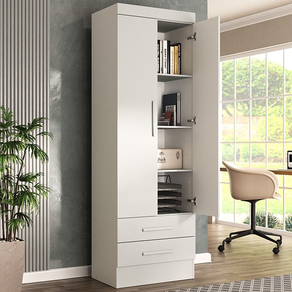 Armário para Escritório Modulare 2 Portas 2 Gavetas Branco - Panorama Móveis