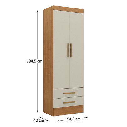 Armário para Escritório Modulare 2 Portas 2 Gavetas Cinamomo/Off White - Panorama Móveis